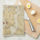  kaart van de Chesapeake Bay (1781) Theedoek (Quarter Fold)