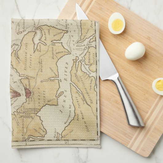  kaart van de Chesapeake Bay (1781) Theedoek (Quarter Fold)