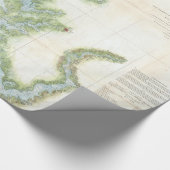  kaart van de Chesapeake Bay (1857) Cadeaupapier (Hoek)