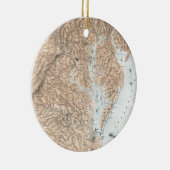  kaart van de Chesapeake Bay (1861) Keramisch Ornament (Rechts)