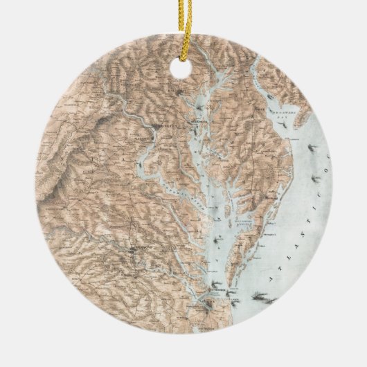  kaart van de Chesapeake Bay (1861) Keramisch Ornament (Voorkant)