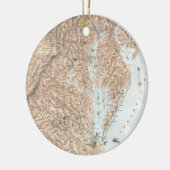  kaart van de Chesapeake Bay (1861) Keramisch Ornament (Links)