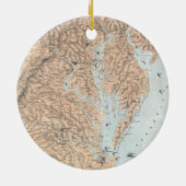  kaart van de Chesapeake Bay (1861) Keramisch Ornament (Achterkant)