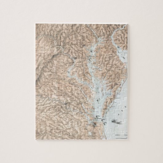  kaart van de Chesapeake Bay (1861) Legpuzzel (Verticaal)