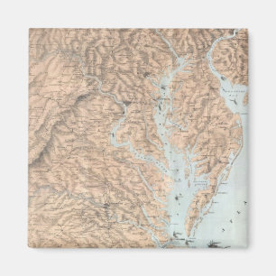  kaart van de Chesapeake Bay (1861) Magneet