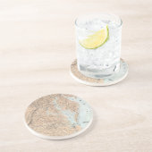  kaart van de Chesapeake Bay (1861) Zandsteen Onderzetter (Zijkant)