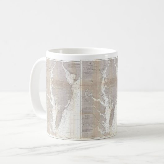  kaart van de Chesapeake Bay (1866) Koffiemok (Voorkant links)