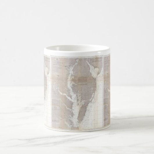  kaart van de Chesapeake Bay (1866) Koffiemok (Center)