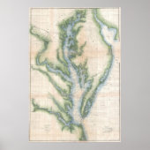  kaart van de Chesapeake Bay (1873) Poster (Voorkant)
