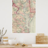  kaart van de Chesapeake Bay (1875) Poster (Keuken)