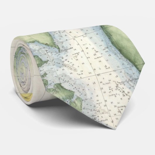  kaart van de Chesapeake Bay Stropdas (Opgerold)