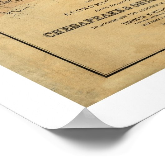 Kaart van de Chesapeake & Ohio Railroad 1872 Poster (Hoek)