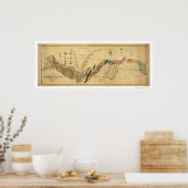 Kaart van de Chesapeake & Ohio Railroad 1872 Poster (Keuken)