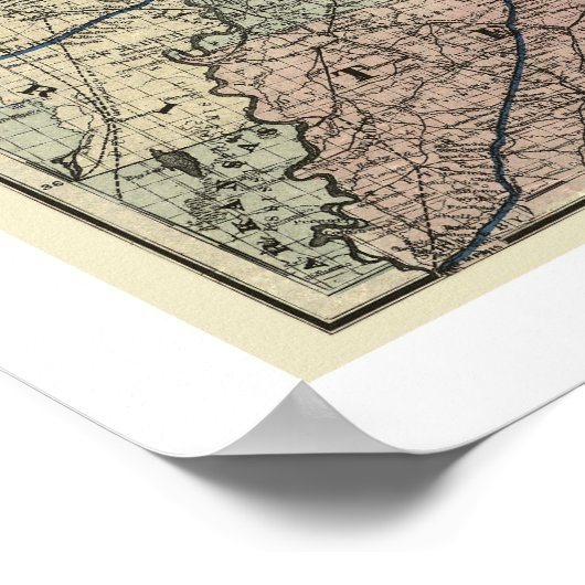 Kaart van de Chesapeake & Ohio Railroad 1873 Poster (Hoek)