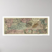 Kaart van de Chesapeake & Ohio Railroad 1873 Poster (Voorkant)