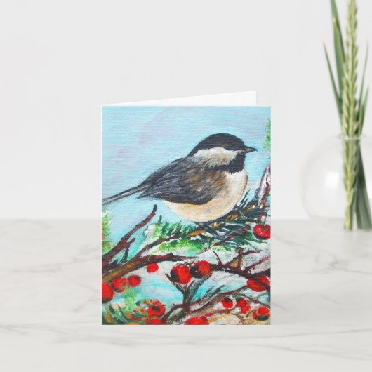 Kaart van de Chickadee Winter Note (Voorkant)