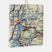 kaart van de Coeur d'Alene Keramisch Ornament (Rechts)