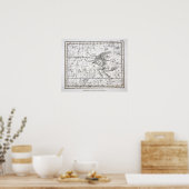 Kaart van de Constellaties Bord XIV Poster (Keuken)