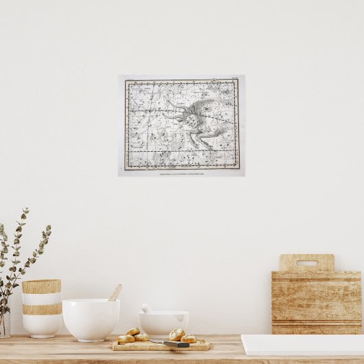 Kaart van de Constellaties Bord XIV Poster (Keuken)