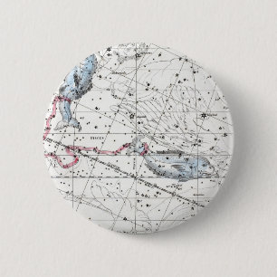 Kaart van de constellaties Bord XXII Ronde Button 5,7 Cm