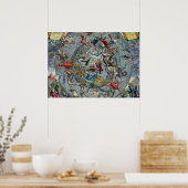 Kaart van de Constellaties van het Noorden Poster (Keuken)