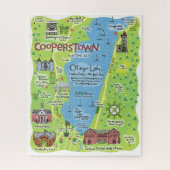 Kaart van de Cooperstown Puzzle Legpuzzel (Verticaal)