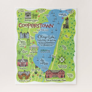 Kaart van de Cooperstown Puzzle Legpuzzel