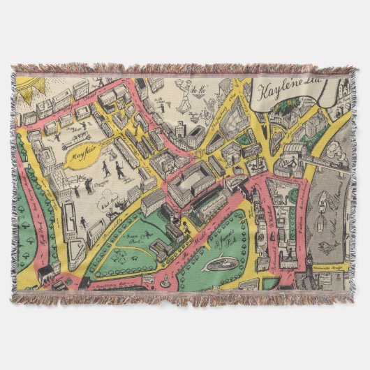 Kaart van de Coronation Route, Londen, Engeland Deken (Voorkant)