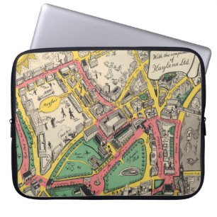 Kaart van de Coronation Route, Londen, Engeland Laptop Sleeve