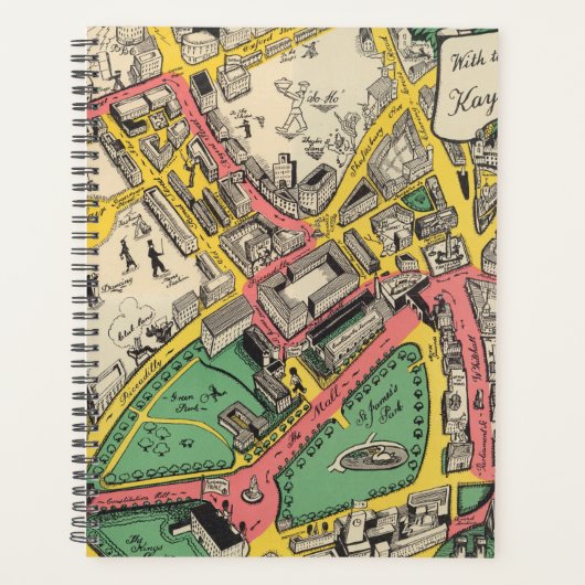 Kaart van de Coronation Route, Londen, Engeland Planner (Voorkant)
