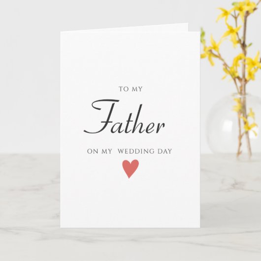 Kaart van de dag van de bruiloft naar vader, Kaart (Gele Bloem)