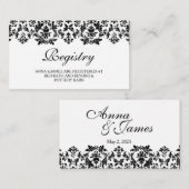 Kaart van de Damask Wedding Registry van Black & W (Voorkant / Achterkant)