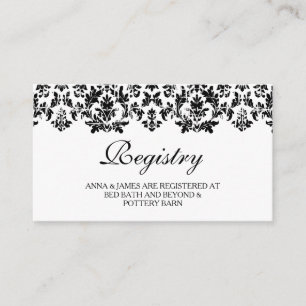 Kaart van de Damask Wedding Registry van Black & W