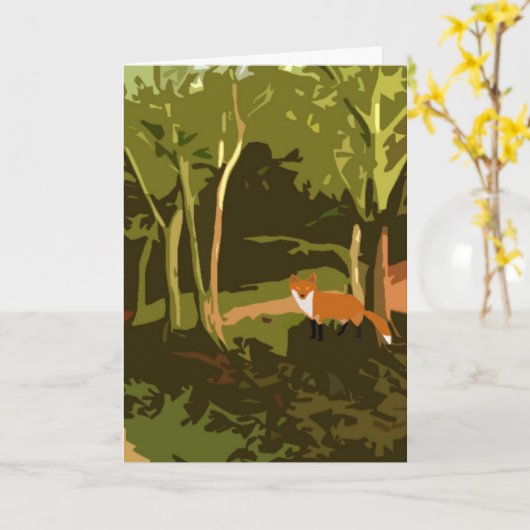 Kaart van de de kunstVerjaardag van de vos de (Gele Bloem)