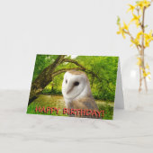 Kaart van de de uil de klantgerichte verjaardag (Gele Bloem)