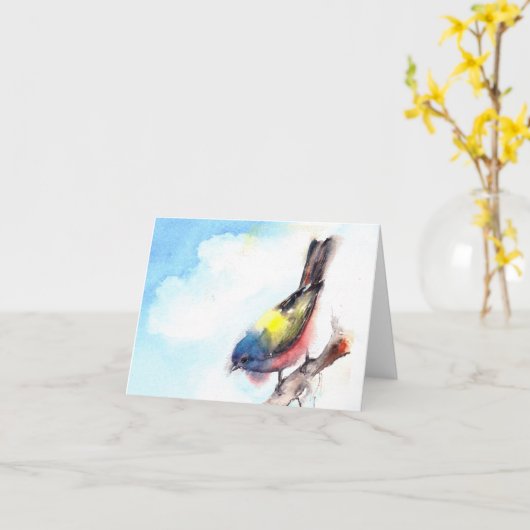 Kaart van de de waterverf de lege nota van de (Gele Bloem)