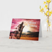 Kaart van de de wolfs de huilende verjaardag van (Gele Bloem)