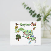 kaart van de deelstaat Maryland, VS, grote steden (Staand voorkant)