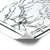 Kaart van de delen van Europa en Azië Poster (Hoek)