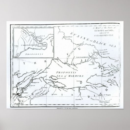 Kaart van de delen van Europa en Azië Poster (Voorkant)