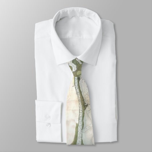  kaart van de delta van de Mississippi (1874) Stropdas (Gebonden)