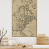 kaart van de dertien kolonies (1774) poster (Keuken)