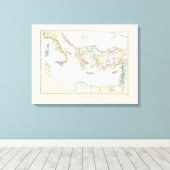 Kaart van de dienstreis van Apostle Paul Canvas Afdruk (Insitu (Houten vloer))