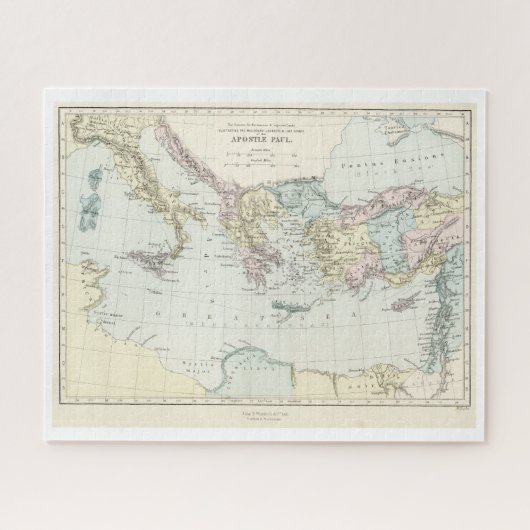 Kaart van de dienstreis van Apostle Paul Legpuzzel (Horizontaal)