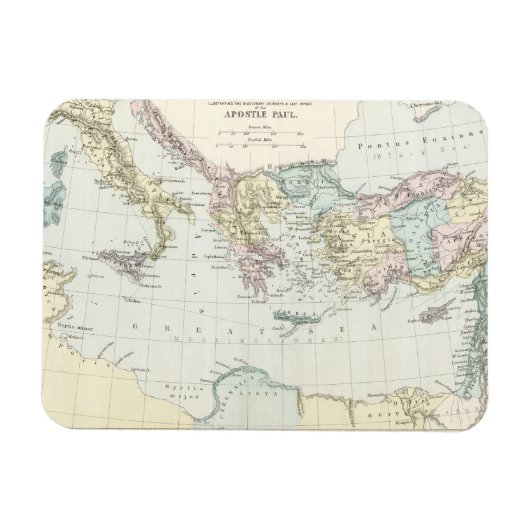 Kaart van de dienstreis van Apostle Paul Magneet (Horizontaal)