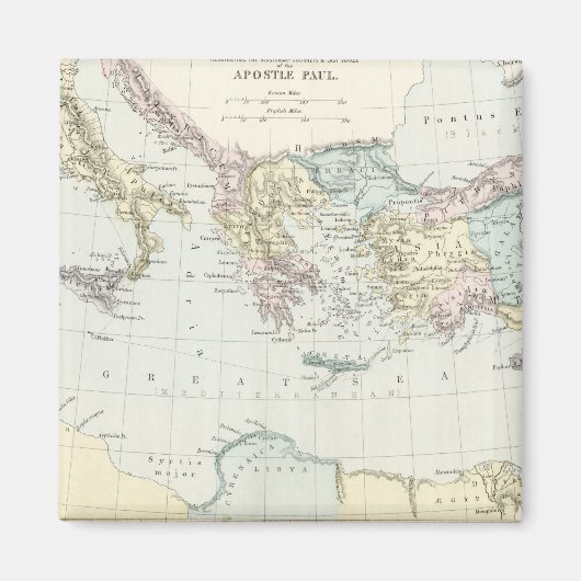 Kaart van de dienstreis van Apostle Paul Magneet (Voorkant)