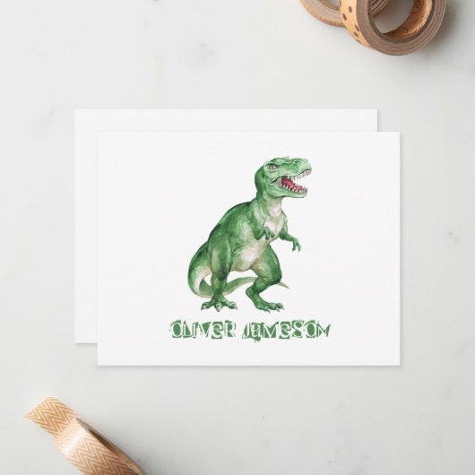 Kaart van de Dinosaur Note Notitiekaartje (Voorkant / Achterkant in situ)