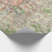  kaart van de directe omgeving van Parijs (1870) Cadeaupapier (Hoek)