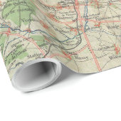  kaart van de directe omgeving van Parijs (1870) Cadeaupapier (Rol Hoek)