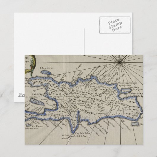  kaart van de Dominicaanse Republiek (1750) (Voorkant / Achterkant)